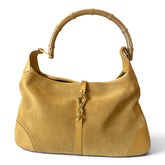 Gucci Vintage Bamboo Jackie Suede Shoulder Bag – Camel Brown