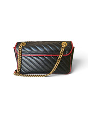 Gucci GG Marmont Bicolor Matelassé Flap Shoulder Bag – Black & Red