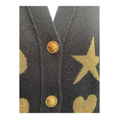 Gucci Metallic Heart & Star Intarsia Cardigan – No Size Tag