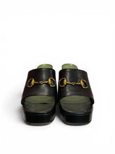 Gucci Horsebit Platform Slide Sandals Black Leather – Size 38.5