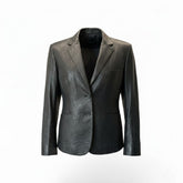 Hermès Black Leather Blazer – Size 42