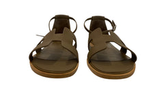 Hermès Santorini Sandals Etoupe Epsom Leather H Cut-Out - Size 38