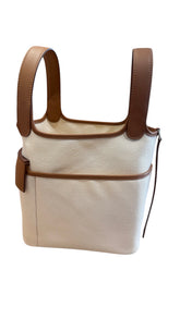 Hermès Picotin Lock 18 Cargo Gold Swift Leather Ecru Canvas Palladium Hardware Full Set 2026 K Stamp - LIMITED EDITION