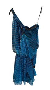 Roberto Cavalli One Shoulder Turquoise Dress - Size 40
