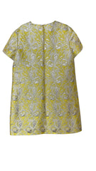 Valentino Garavani Iris Brocade Mini Dress Yellow Floral - Size 50