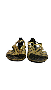 Louis Vuitton Gold Leather Sandals - Size 40