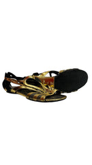 Louis Vuitton Gold Leather Sandals - Size 40