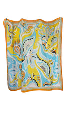 Emilio Pucci Printed Pareo Scarf Yellow Orange Blue – Luxury Silk Beach Wrap