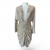 IRO Metallic Silver Ruched Dress – Size 38