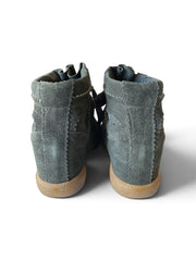 Isabel Marant Suede High-Top Wedge Sneakers – Black – Size 40