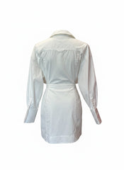 Jacquemus Cotton Poplin Cut-Out Mini Dress – White – Size 36