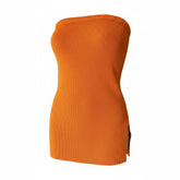 Jil Sander Strapless Knit Top Orange – Size 36