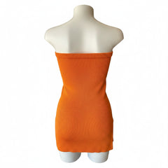 Jil Sander Strapless Knit Top Orange – Size 36