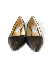 Jimmy Choo Pointed-Toe Leather Pumps – Black – Size 39