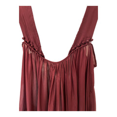 Kalita Burgundy Silk Maxi Dress – One Size