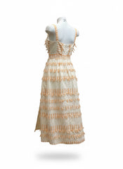 Karavan Olivia Dress – White & Orange – Size Medium