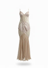 Kathy Heyndels Beige Maxi Dress - Size 2
