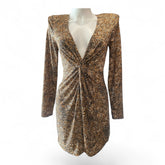 L’Agence Mariah Cheetah Leopard Twist-Front Mini Dress – XS