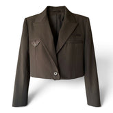 L’Amitié Cropped Tailored Blazer – Black – Small