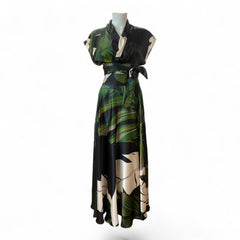 Lace Black & Green Skirt and Top Set – Size S