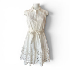 Lace White Broderie Anglaise Dress – Size M