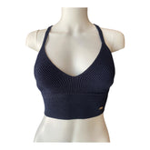 Liu Jo Ribbed Knit Crop Top Navy Blue – Size 42
