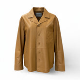 Loewe Anagram Nappa Lambskin Leather Shirt Jacket Tan Oversized - Size 40
