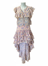 LoveShackFancy Floral Ruffle Skirt & Top Set – Size Medium
