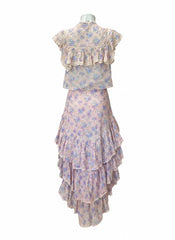 LoveShackFancy Floral Ruffle Skirt & Top Set – Size Medium