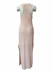 LoveShackFancy Shelburne Crochet Midi Dress – Pink Starfish Embellished Limited Edition Dress – Size Medium