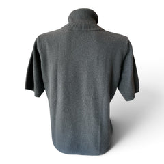 Madeleine Cashmere Roll-Neck Short-Sleeve Jumper – Black – Size 44–46