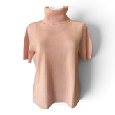 Madeleine Cashmere Roll-Neck Short-Sleeve Jumper – Light Pink – Size 44–46