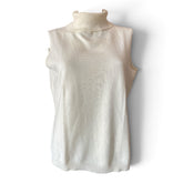 Madeleine Cotton Roll-Neck Sleeveless Jumper – Ecru