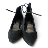 Maje Black Suede Ankle-Strap Pumps – Size 39