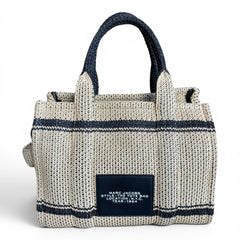Marc Jacobs Medium Straw Tote Bag – Beige & Black