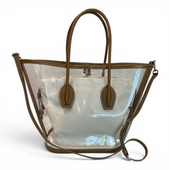 Marina Raphael Porter Bag – Clear PVC & Camel Nappa Leather