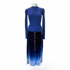 Marques'Almeida Ombré Velvet Skirt & Feather Detail Top Set