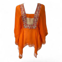 Max Azria Collection Silk Top – Orange – Size L