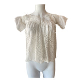 Miss June White Lace Embroidered Top – Size M