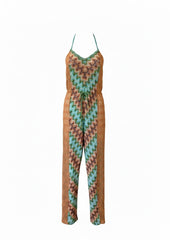 Missoni Mare Multicolor Chevron Lurex Knit Jumpsuit – Size 38