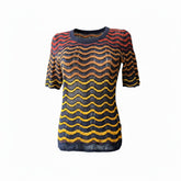 Missoni Chevron Knit Top Blue Red Yellow – Size 44