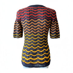 Missoni Chevron Knit Top Blue Red Yellow – Size 44
