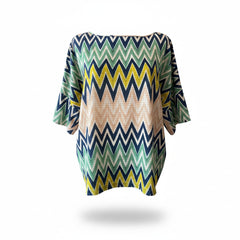 Missoni Signature Zigzag Blouse Green Blue Yellow – Size Medium