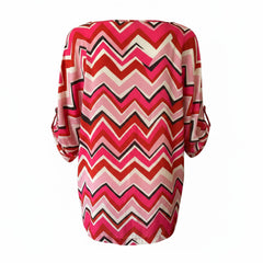 Missoni Signature Zigzag Blouse Pink Red Multicolor – Size Medium