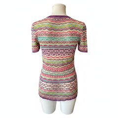 Missoni Multicolor Knit Short Sleeve Top – Size 44