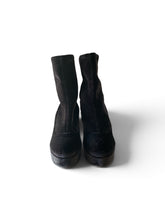 Miu Miu Black Velvet Platform Ankle Boots – Size 39