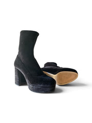 Miu Miu Black Velvet Platform Ankle Boots – Size 39