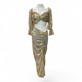 Mya Collection Silver & Gold Skirt and Top Set – Size S
