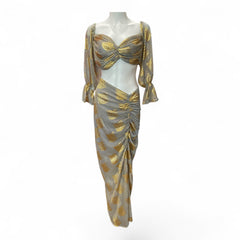 Mya Collection Silver & Gold Skirt and Top Set – Size S