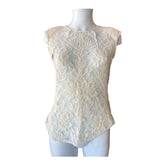Nina Ricci Lace Sleeveless Blouse Off-White – Size 40